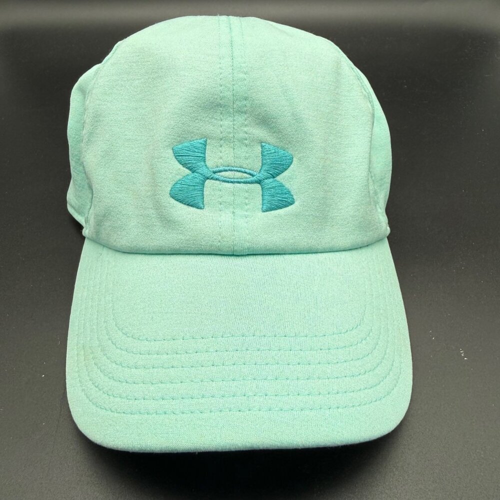 Under Armour Womens Hat Cap Green Blue Lightweight Strap Back Running OSFM